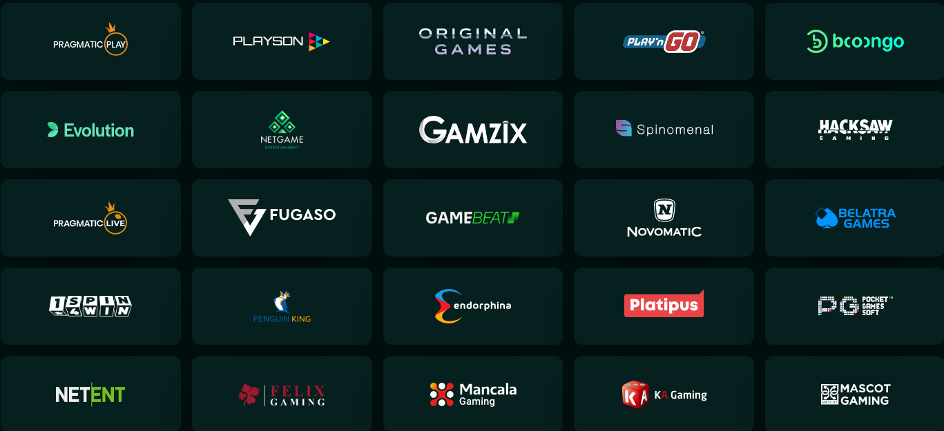 Logos de los proveedores de juegos de Savaspin Casino